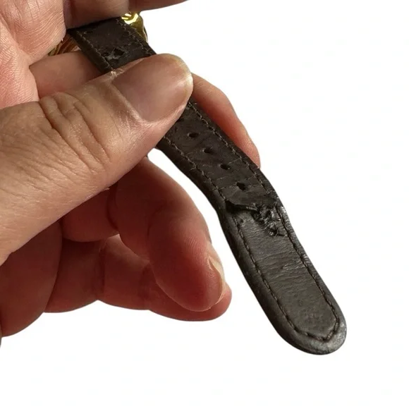 Vintage Lorus Quartz Disney Mickey Mouse Musical Watch Brown Leather Band